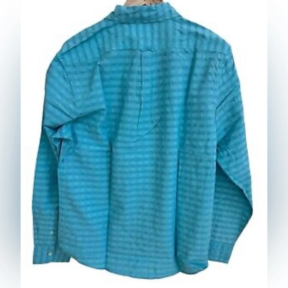 Grayers Eton Dobby Gingham Long Sleeve Shirt Aquarelle Medium NWT